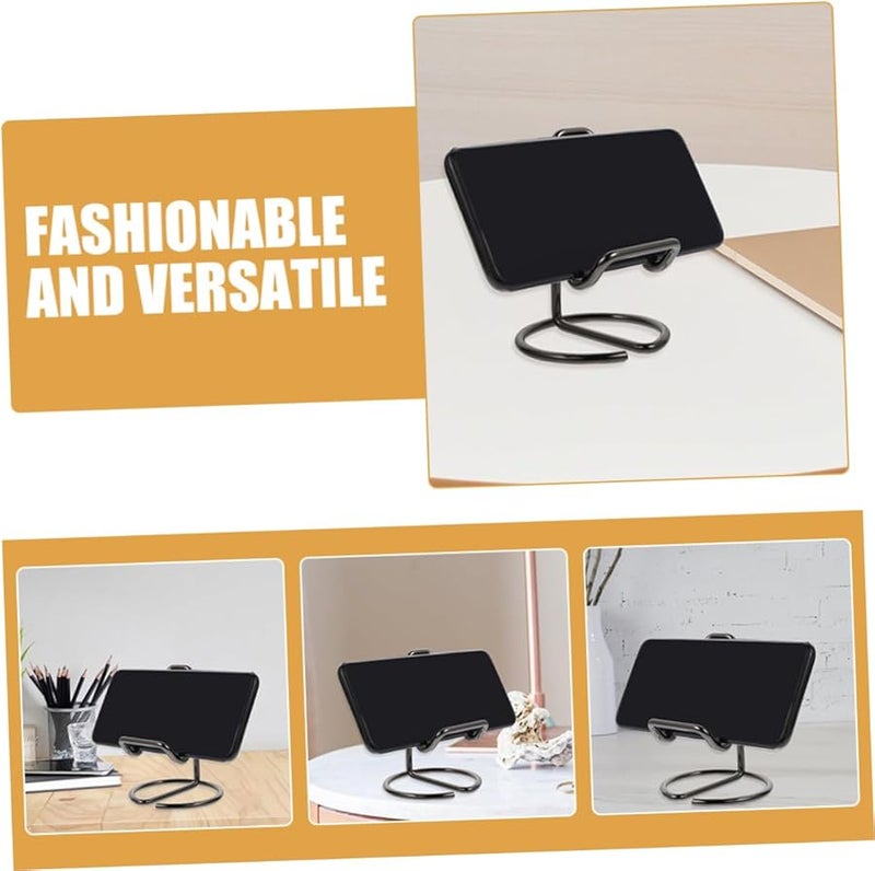 Healifty 2 Pack Portable Non Slip Iron Phone Stand For Desk And Bed Viewing Black - Image 5